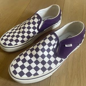 Slip on checkered Vans 8 purple